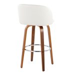 Fran 29 Walnut White Mid-Century Modern Barstool (Set of 2)