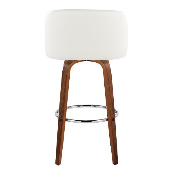 Fran 29 Walnut White Mid Century Modern Barstool Set of 2 6