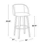 Fran 29 Walnut White Mid-Century Modern Barstool (Set of 2)