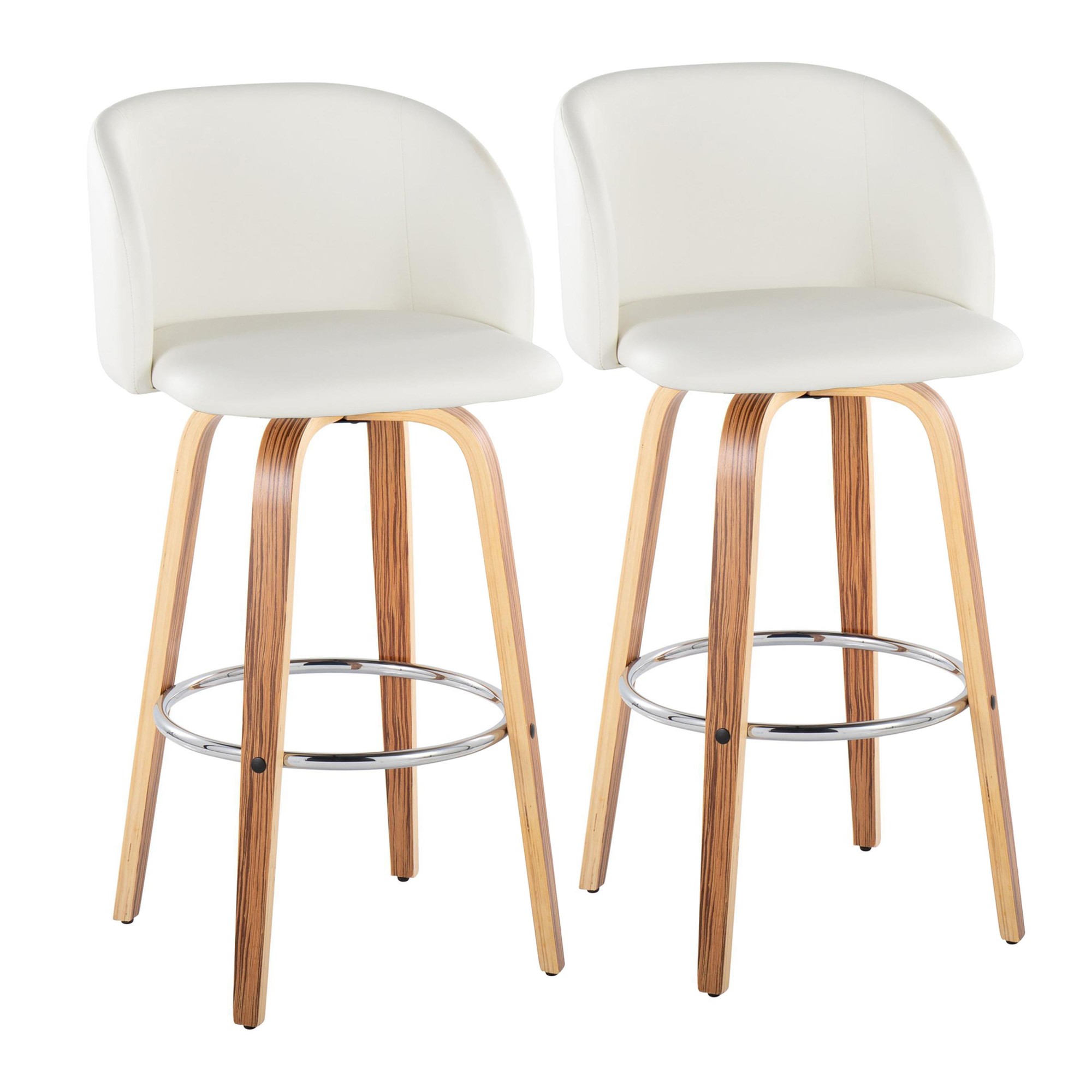 Fran 29 Zebra Wood Mid-Century Barstool (Set of 2) 3 Fran 29 Zebra Wood Mid-Century Barstool (Set of 2) - Image 3
