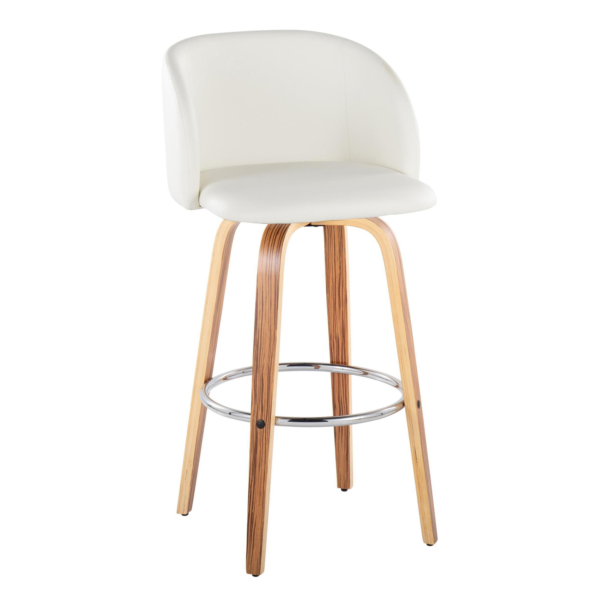 Fran 29 Zebra Wood Mid-Century Barstool (Set of 2) 4 Fran 29 Zebra Wood Mid-Century Barstool (Set of 2) - Image 4
