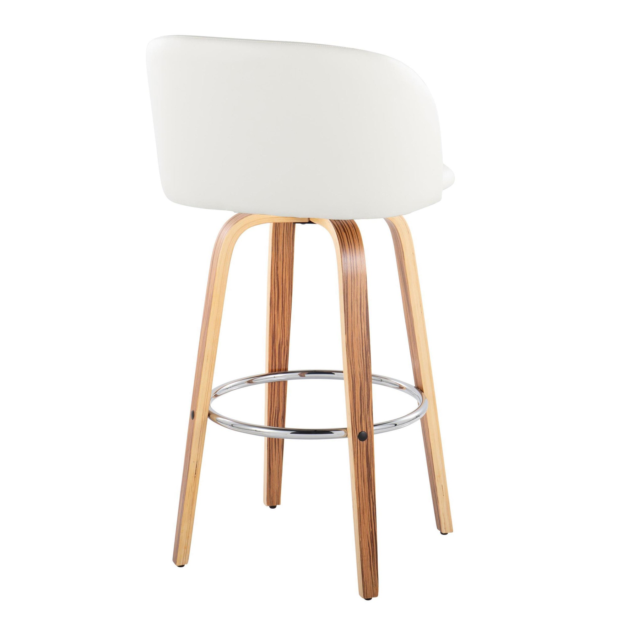 Fran 29 Zebra Wood Mid-Century Barstool (Set of 2) 6 Fran 29 Zebra Wood Mid-Century Barstool (Set of 2) - Image 6
