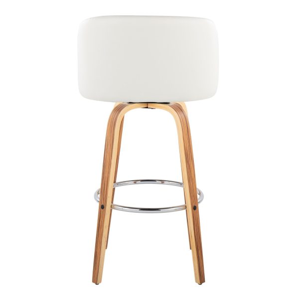 Fran 29 Zebra Wood Mid Century Barstool Set of 2 6