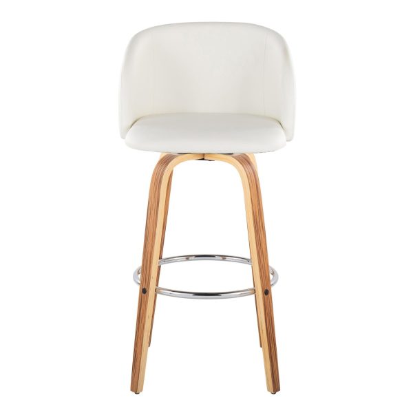 Fran 29 Zebra Wood Mid Century Barstool Set of 2 7