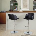 Fran Black Faux Leather Chrome Contemporary Adjustable Barstool (Set of 2) 12 Fran Black Faux Leather Chrome Contemporary Adjustable Barstool (Set of 2)
