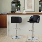 Fran Black Faux Leather Chrome Contemporary Adjustable Barstool (Set of 2) 11 Fran Black Faux Leather Chrome Contemporary Adjustable Barstool (Set of 2)