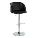 Fran Black Faux Leather Chrome Contemporary Adjustable Barstool (Set of 2) 14 Fran Black Faux Leather Chrome Contemporary Adjustable Barstool (Set of 2)