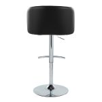 Fran Black Faux Leather Chrome Contemporary Adjustable Barstool (Set of 2) 17 Fran Black Faux Leather Chrome Contemporary Adjustable Barstool (Set of 2)