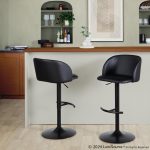 Fran Black Faux Leather Contemporary Adjustable Barstool (Set of 2) 12 Fran Black Faux Leather Contemporary Adjustable Barstool (Set of 2)