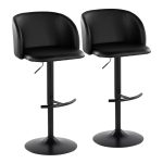 Fran Black Faux Leather Contemporary Adjustable Barstool (Set of 2) 13 Fran Black Faux Leather Contemporary Adjustable Barstool (Set of 2)