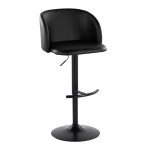 Fran Black Faux Leather Contemporary Adjustable Barstool (Set of 2) 14 Fran Black Faux Leather Contemporary Adjustable Barstool (Set of 2)