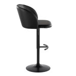 Fran Black Faux Leather Contemporary Adjustable Barstool (Set of 2) 15 Fran Black Faux Leather Contemporary Adjustable Barstool (Set of 2)