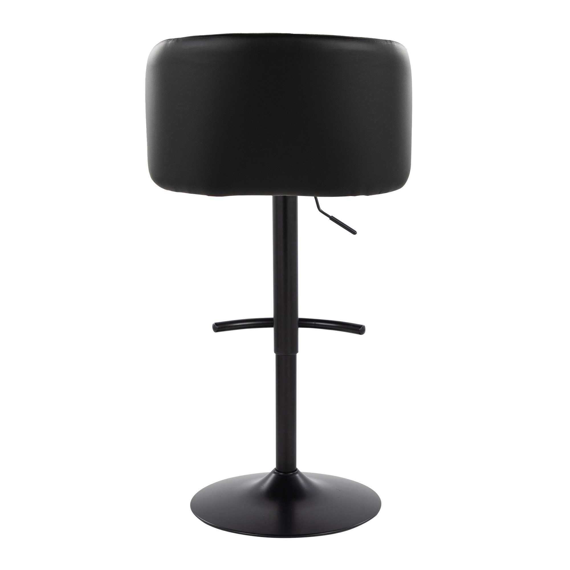Fran Black Faux Leather Contemporary Adjustable Barstool (Set of 2) 7 Fran Black Faux Leather Contemporary Adjustable Barstool (Set of 2) - Image 7
