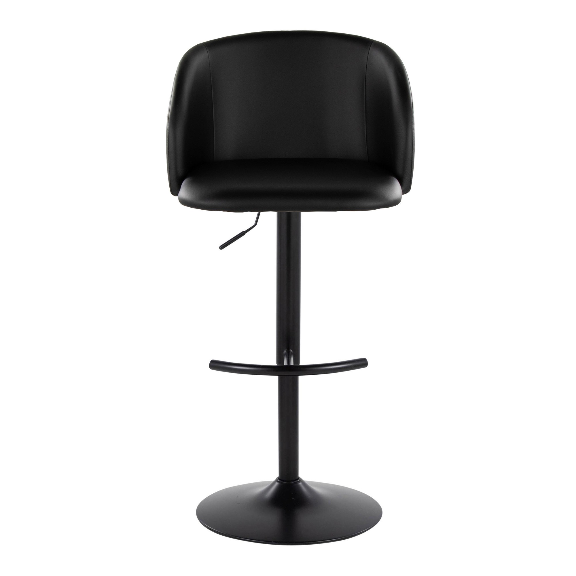 Fran Black Faux Leather Contemporary Adjustable Barstool (Set of 2) 8 Fran Black Faux Leather Contemporary Adjustable Barstool (Set of 2) - Image 8