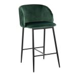Fran Black Metal Green Velvet Pleated Counter Stools (Set of 2) 11 Fran Black Metal Green Velvet Pleated Counter Stools (Set of 2)