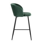 Fran Black Metal Green Velvet Pleated Counter Stools (Set of 2) 12 Fran Black Metal Green Velvet Pleated Counter Stools (Set of 2)