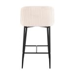 Fran Black Metal White Velvet Pleated Counter Stools (Set of 2) 15 Fran Black Metal White Velvet Pleated Counter Stools (Set of 2)