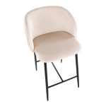 Fran Black Metal White Velvet Pleated Counter Stools (Set of 2) 17 Fran Black Metal White Velvet Pleated Counter Stools (Set of 2)