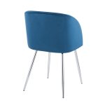 Fran Chrome Blue Velvet Contemporary Chairs (Set of 2) 15 Fran Chrome Blue Velvet Contemporary Chairs (Set of 2)