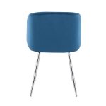 Fran Chrome Blue Velvet Contemporary Chairs (Set of 2) 16 Fran Chrome Blue Velvet Contemporary Chairs (Set of 2)