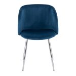 Fran Chrome Blue Velvet Contemporary Chairs (Set of 2) 17 Fran Chrome Blue Velvet Contemporary Chairs (Set of 2)
