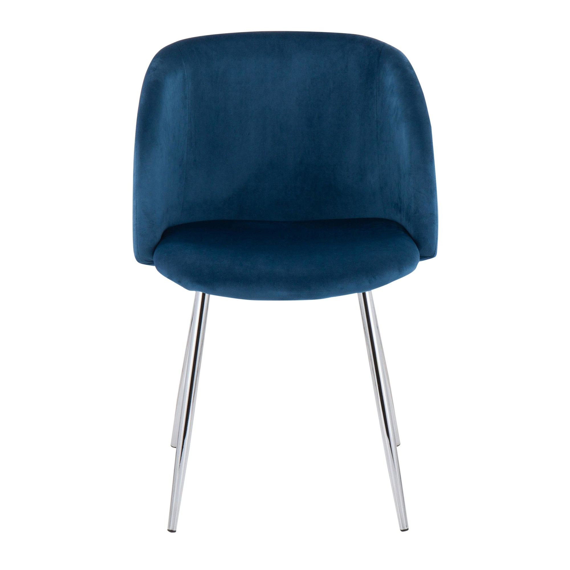 Fran Chrome Blue Velvet Contemporary Chairs (Set of 2) 7 Fran Chrome Blue Velvet Contemporary Chairs (Set of 2) - Image 7