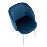 Fran Chrome Blue Velvet Contemporary Chairs (Set of 2) 18 Fran Chrome Blue Velvet Contemporary Chairs (Set of 2)