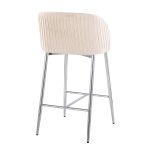 Fran Chrome Metal White Velvet Contemporary Counter Stools (Set of 2) 16 Fran Chrome Metal White Velvet Contemporary Counter Stools (Set of 2)