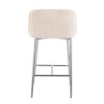 Fran Chrome Metal White Velvet Contemporary Counter Stools (Set of 2) 17 Fran Chrome Metal White Velvet Contemporary Counter Stools (Set of 2)