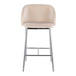 Fran Chrome Metal White Velvet Contemporary Counter Stools (Set of 2) 18 Fran Chrome Metal White Velvet Contemporary Counter Stools (Set of 2)