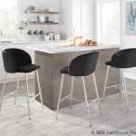 Fran Chrome and Black Velvet Contemporary Counter Stool (Set of 2) 17 Fran Chrome and Black Velvet Contemporary Counter Stool (Set of 2)