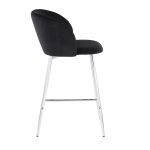 Fran Chrome and Black Velvet Contemporary Counter Stool (Set of 2) 20 Fran Chrome and Black Velvet Contemporary Counter Stool (Set of 2)
