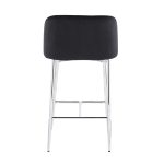 Fran Chrome and Black Velvet Contemporary Counter Stool (Set of 2) 22 Fran Chrome and Black Velvet Contemporary Counter Stool (Set of 2)