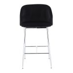 Fran Chrome and Black Velvet Contemporary Counter Stool (Set of 2) 23 Fran Chrome and Black Velvet Contemporary Counter Stool (Set of 2)