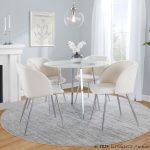Fran Chrome and Cream Velvet Contemporary Accent Chairs (Set of 2) 13 Fran Chrome and Cream Velvet Contemporary Accent Chairs (Set of 2)