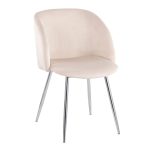 Fran Chrome and Cream Velvet Contemporary Accent Chairs (Set of 2) 17 Fran Chrome and Cream Velvet Contemporary Accent Chairs (Set of 2)