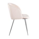 Fran Chrome and Cream Velvet Contemporary Accent Chairs (Set of 2) 18 Fran Chrome and Cream Velvet Contemporary Accent Chairs (Set of 2)