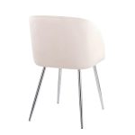 Fran Chrome and Cream Velvet Contemporary Accent Chairs (Set of 2) 19 Fran Chrome and Cream Velvet Contemporary Accent Chairs (Set of 2)