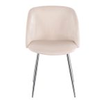 Fran Chrome and Cream Velvet Contemporary Accent Chairs (Set of 2) 21 Fran Chrome and Cream Velvet Contemporary Accent Chairs (Set of 2)