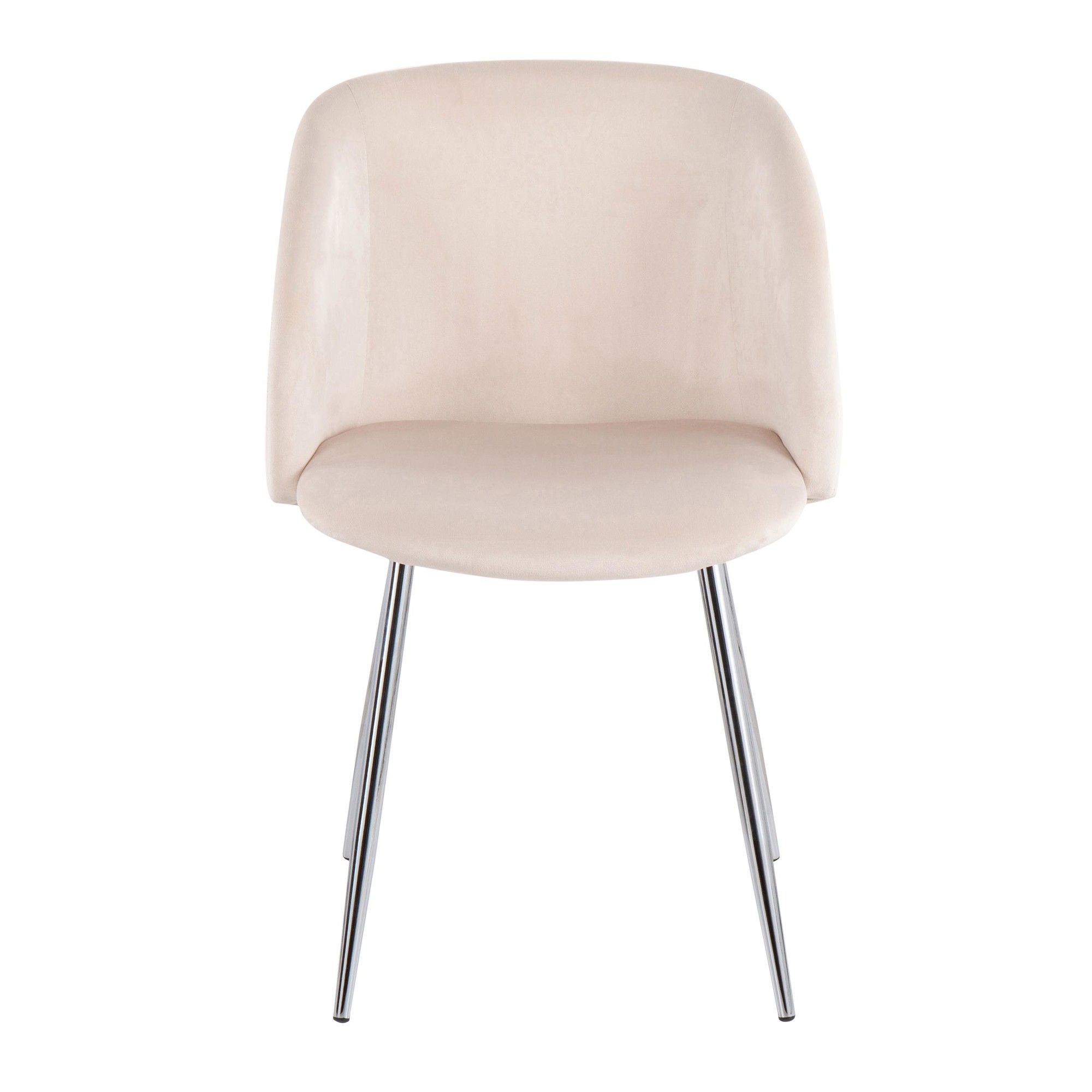 Fran Chrome and Cream Velvet Contemporary Accent Chairs (Set of 2) 9 Fran Chrome and Cream Velvet Contemporary Accent Chairs (Set of 2) - Image 9