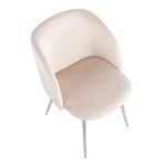 Fran Chrome and Cream Velvet Contemporary Accent Chairs (Set of 2) 22 Fran Chrome and Cream Velvet Contemporary Accent Chairs (Set of 2)