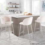 Fran Chrome and Cream Velvet Contemporary Counter Stools (Set of 2) 16 Fran Chrome and Cream Velvet Contemporary Counter Stools (Set of 2)