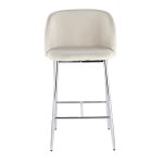 Fran Chrome and Cream Velvet Contemporary Counter Stools (Set of 2) 25 Fran Chrome and Cream Velvet Contemporary Counter Stools (Set of 2)