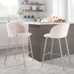 Fran Chrome and Cream Velvet Contemporary Counter Stools (Set of 2) 15 Fran Chrome and Cream Velvet Contemporary Counter Stools (Set of 2)
