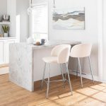 Fran Chrome and Cream Velvet Contemporary Counter Stools (Set of 2) 17 Fran Chrome and Cream Velvet Contemporary Counter Stools (Set of 2)