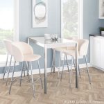 Fran Chrome and Cream Velvet Contemporary Counter Stools (Set of 2) 18 Fran Chrome and Cream Velvet Contemporary Counter Stools (Set of 2)