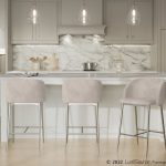 Fran Chrome and Cream Velvet Contemporary Counter Stools (Set of 2) 19 Fran Chrome and Cream Velvet Contemporary Counter Stools (Set of 2)