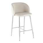 Fran Chrome and Cream Velvet Contemporary Counter Stools (Set of 2) 21 Fran Chrome and Cream Velvet Contemporary Counter Stools (Set of 2)