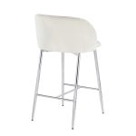 Fran Chrome and Cream Velvet Contemporary Counter Stools (Set of 2) 23 Fran Chrome and Cream Velvet Contemporary Counter Stools (Set of 2)