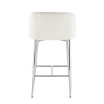 Fran Chrome and Cream Velvet Contemporary Counter Stools (Set of 2) 24 Fran Chrome and Cream Velvet Contemporary Counter Stools (Set of 2)